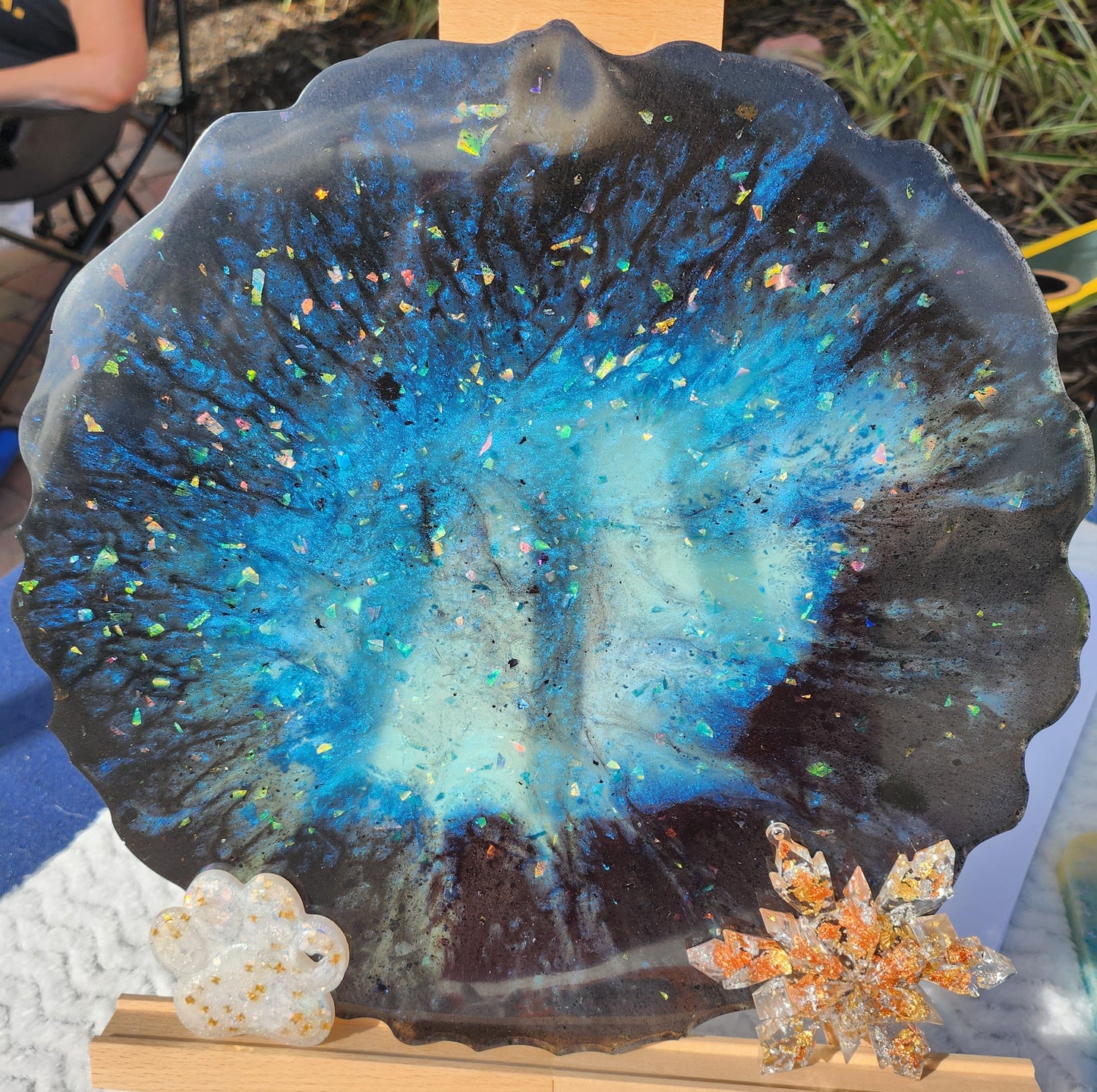 Large Stunning Blues Serving Tray