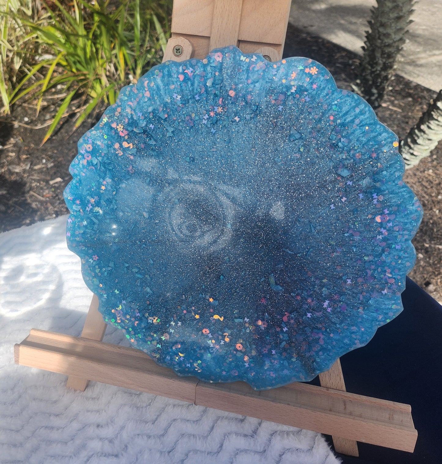 Small Blue Sparkle Serving Tray